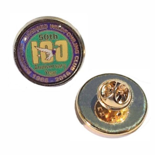 Premium Badge 18mm round gold clutch and printed dome